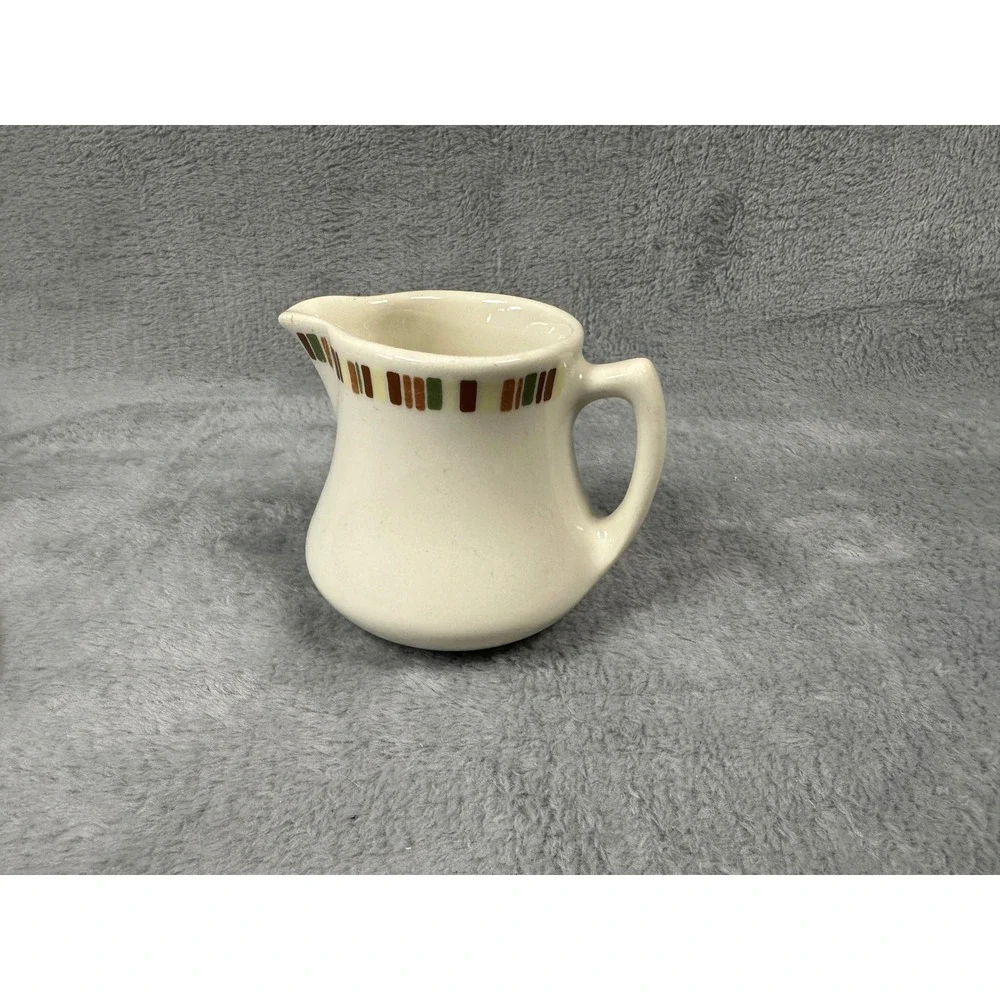 1970 Shenango China Interpace Geometric Restaurant Ware Creamer A-28